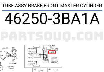 Nissan 462503BA1A TUBE ASSY-BRAKE,FRONT MASTER CYLINDER