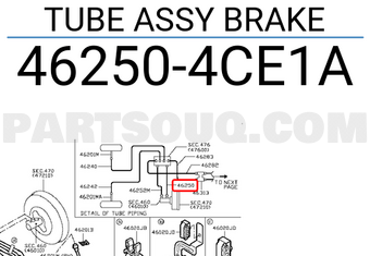 Nissan 462504CE1A TUBE ASSY BRAKE