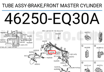 Nissan 46250EQ30A TUBE ASSY-BRAKE,FRONT MASTER CYLINDER