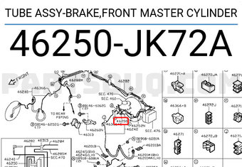 Nissan 46250JK72A TUBE ASSY-BRAKE,FRONT MASTER CYLINDER