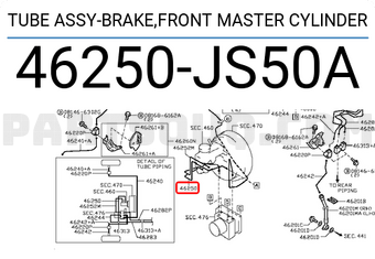 Nissan 46250JS50A TUBE ASSY-BRAKE,FRONT MASTER CYLINDER