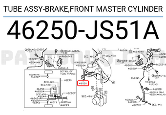 Nissan 46250JS51A TUBE ASSY-BRAKE,FRONT MASTER CYLINDER