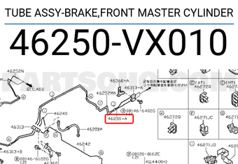Nissan 46250VX010 TUBE ASSY-BRAKE,FRONT MASTER CYLINDER