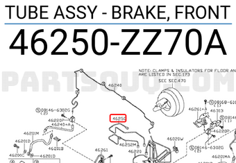 Nissan 46250ZZ70A TUBE ASSY - BRAKE, FRONT