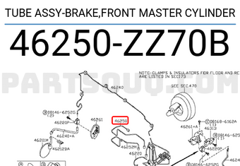 Nissan 46250ZZ70B TUBE ASSY-BRAKE,FRONT MASTER CYLINDER