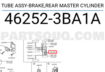 Nissan 462523BA1A TUBE ASSY-BRAKE,REAR MASTER CYLINDER