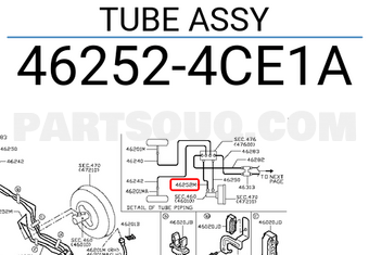 Nissan 462524CE1A TUBE ASSY