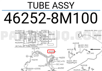 Nissan 462528M100 TUBE ASSY