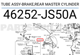 Nissan 46252JS50A TUBE ASSY-BRAKE,REAR MASTER CYLINDER