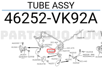 Nissan 46252VK92A TUBE ASSY