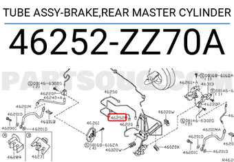 Nissan 46252ZZ70A TUBE ASSY-BRAKE,REAR MASTER CYLINDER