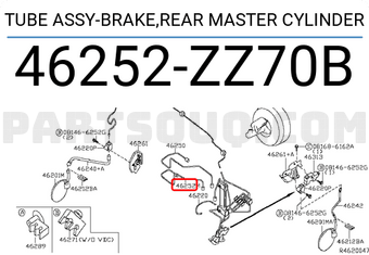 Nissan 46252ZZ70B TUBE ASSY-BRAKE,REAR MASTER CYLINDER