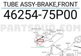 Nissan 4625475P00 TUBE ASSY-BRAKE,FRONT