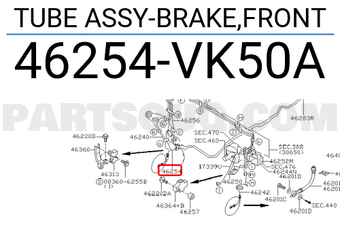 Nissan 46254VK50A TUBE ASSY-BRAKE,FRONT
