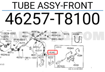 Nissan 46257T8100 TUBE ASSY-FRONT