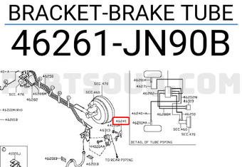 Nissan 46261JN90B BRACKET-BRAKE TUBE