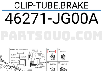 Nissan 46271JG00A CLIP-TUBE,BRAKE