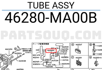 Nissan 46280MA00B TUBE ASSY