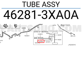 Nissan 462813XA0A TUBE ASSY