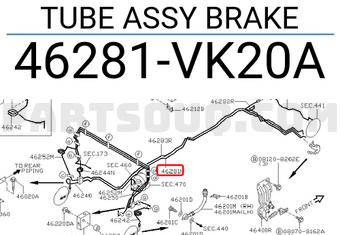 Nissan 46281VK20A TUBE ASSY BRAKE