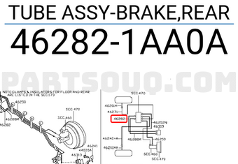 Nissan 462821AA0A TUBE ASSY-BRAKE,REAR