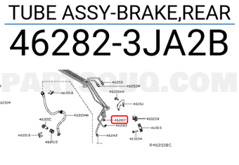 Nissan 462823JA2B TUBE ASSY-BRAKE,REAR