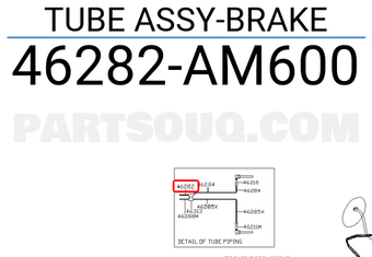 Nissan 46282AM600 TUBE ASSY-BRAKE