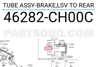 Nissan 46282CH00C TUBE ASSY-BRAKE,LSV TO REAR