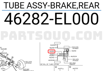 Nissan 46282EL000 TUBE ASSY-BRAKE,REAR