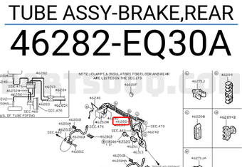 Nissan 46282EQ30A TUBE ASSY-BRAKE,REAR