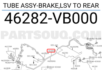 Nissan 46282VB000 TUBE ASSY-BRAKE,LSV TO REAR