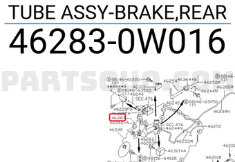 Nissan 462830W016 TUBE ASSY-BRAKE,REAR