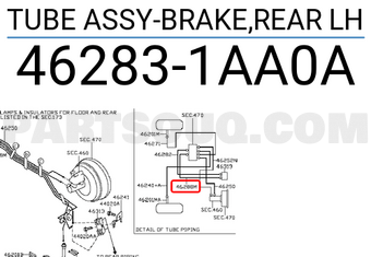 Nissan 462831AA0A TUBE ASSY-BRAKE,REAR LH