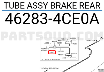 Nissan 462834CE0A TUBE ASSY BRAKE REAR