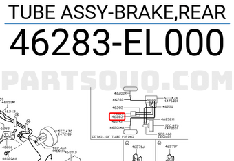 Nissan 46283EL000 TUBE ASSY-BRAKE,REAR