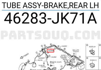 Nissan 46283JK71A TUBE ASSY-BRAKE,REAR LH