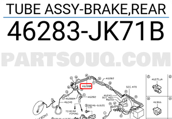 Nissan 46283JK71B TUBE ASSY-BRAKE,REAR