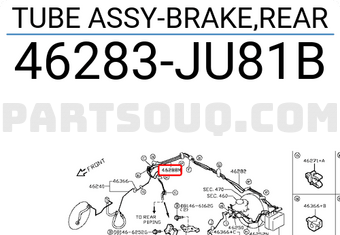 Nissan 46283JU81B TUBE ASSY-BRAKE,REAR