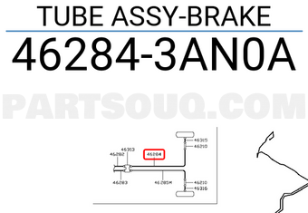 Nissan 462843AN0A TUBE ASSY-BRAKE