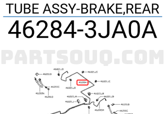 Nissan 462843JA0A TUBE ASSY-BRAKE,REAR