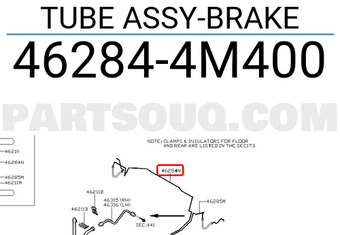 Nissan 462844M400 TUBE ASSY-BRAKE