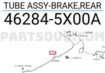 Nissan 462845X00A TUBE ASSY-BRAKE,REAR