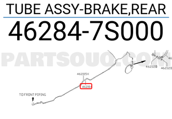 Nissan 462847S000 TUBE ASSY-BRAKE,REAR