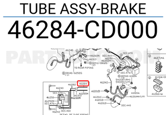 Nissan 46284CD000 TUBE ASSY-BRAKE