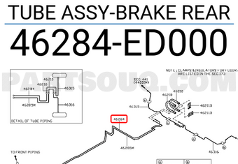Nissan 46284ED000 TUBE ASSY-BRAKE REAR
