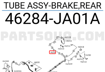 Nissan 46284JA01A TUBE ASSY-BRAKE,REAR