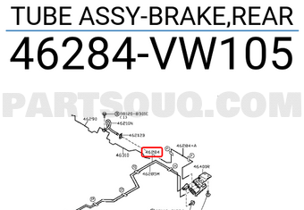 Nissan 46284VW105 TUBE ASSY-BRAKE,REAR