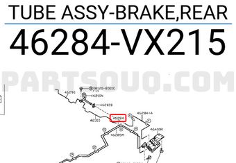 Nissan 46284VX215 TUBE ASSY-BRAKE,REAR