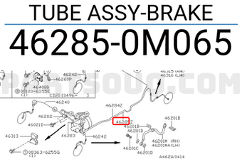 Nissan 462850M065 TUBE ASSY-BRAKE