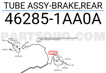 Nissan 462851AA0A TUBE ASSY-BRAKE,REAR